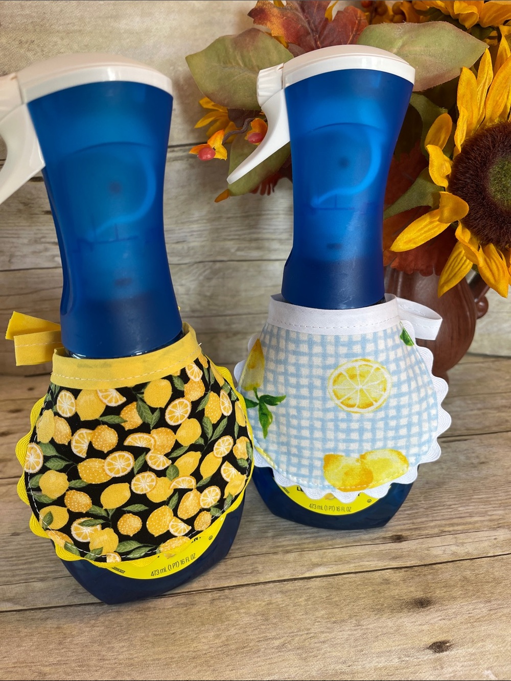 Set of 2 Reversible Aprons Dish Soap Bottle - Dawn Powerwash - Lemons